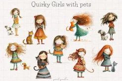Quirky Girl Clip art