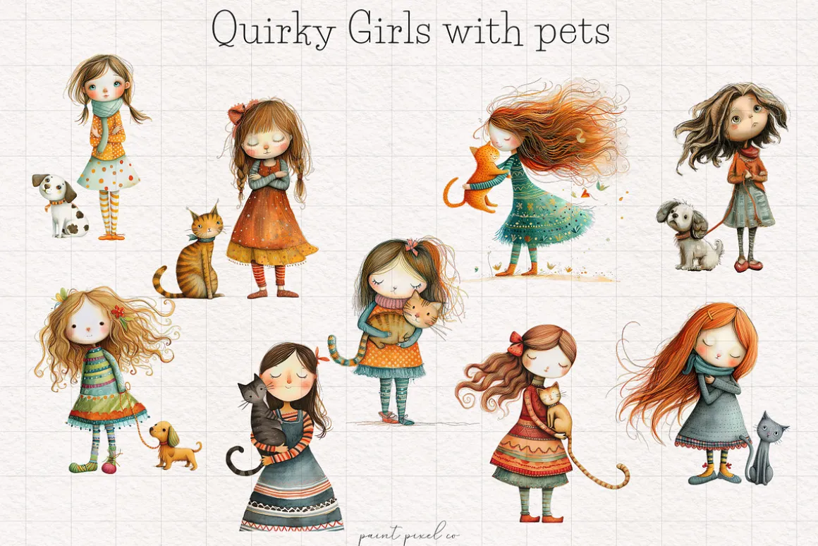 Quirky Girl Clip art