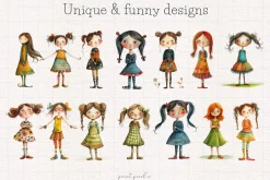 Quirky Girl Clip art