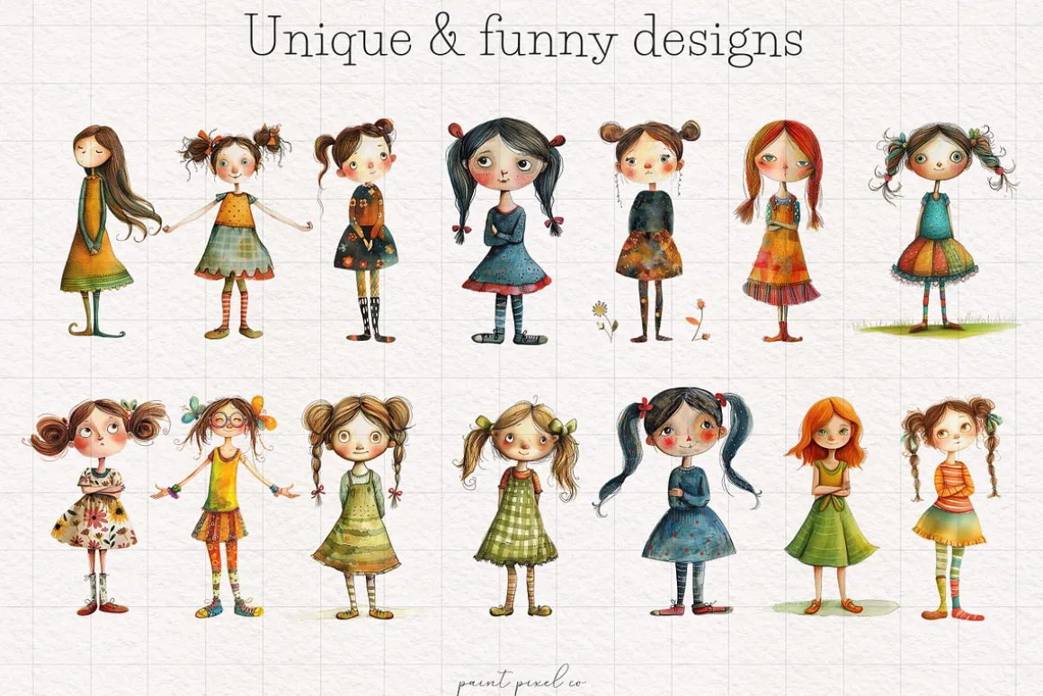 Quirky Girl Clip art