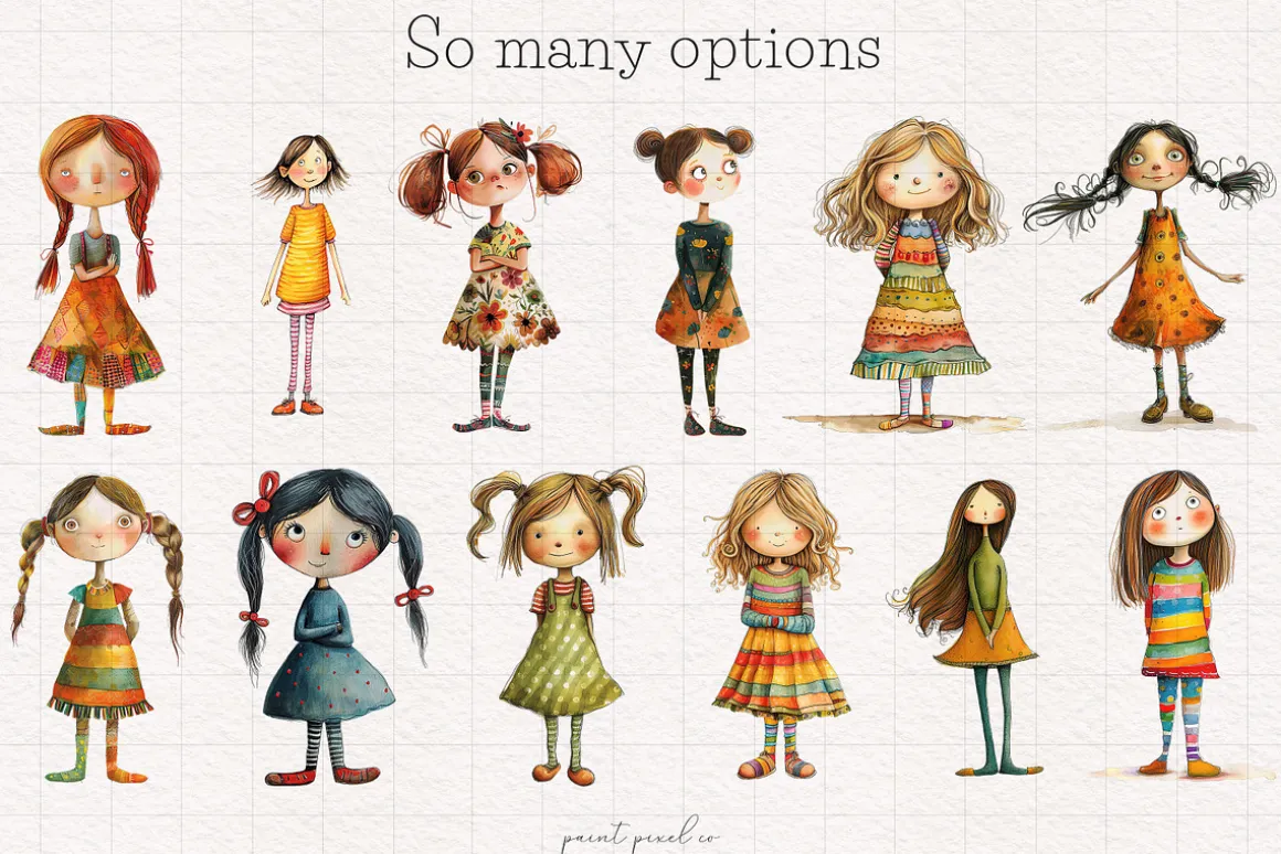 Quirky Girl Clip art