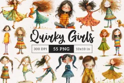 Quirky Girl Clip art