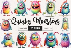 Quirky Monsters Clip art