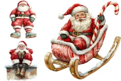 Quirky Santa PNG Clipart Bundle