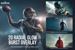 Radial Glow Burst Light Overlay PNG