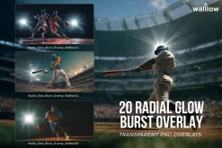 Radial Glow Burst Light Overlay PNG