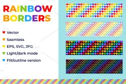 Rainbow Hearts Borders 01