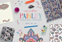 Rainbow paisley