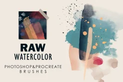 Raw Watercolor PS & Procreate Stamps
