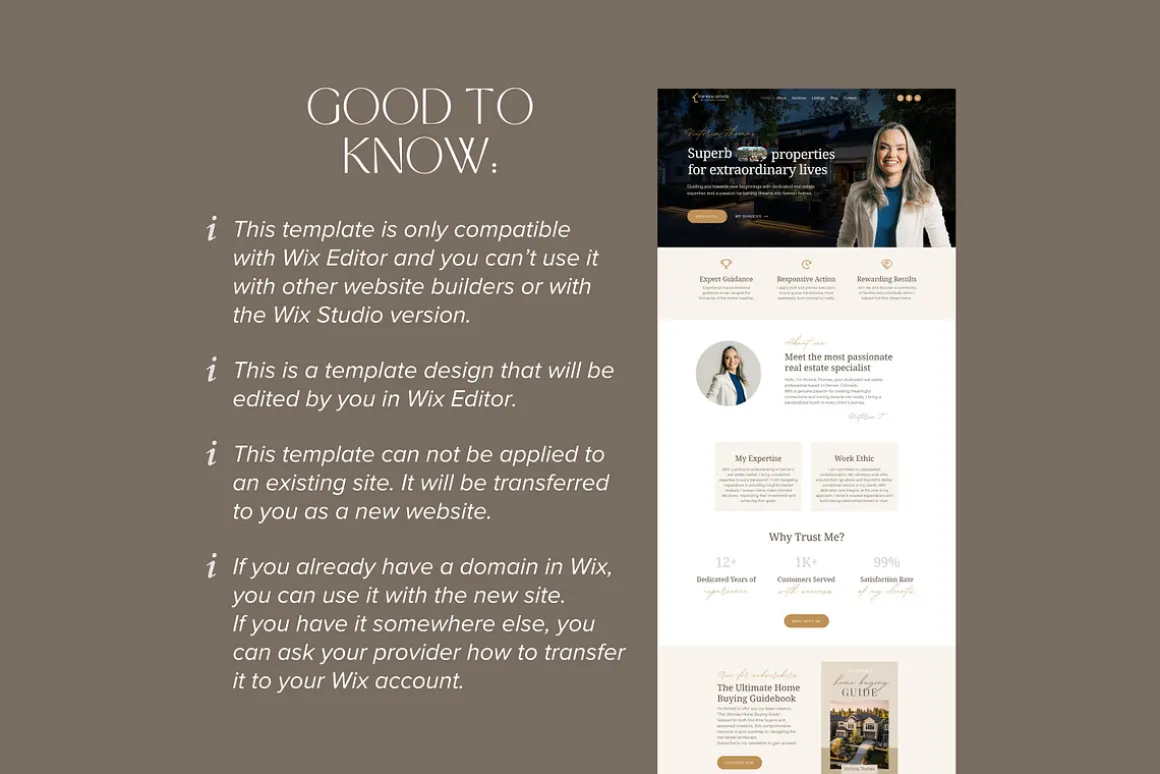 Real Estate Wix Template Realtor
