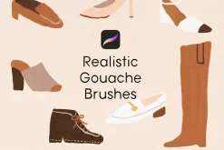 Realistic Gouache Brushes Procreate