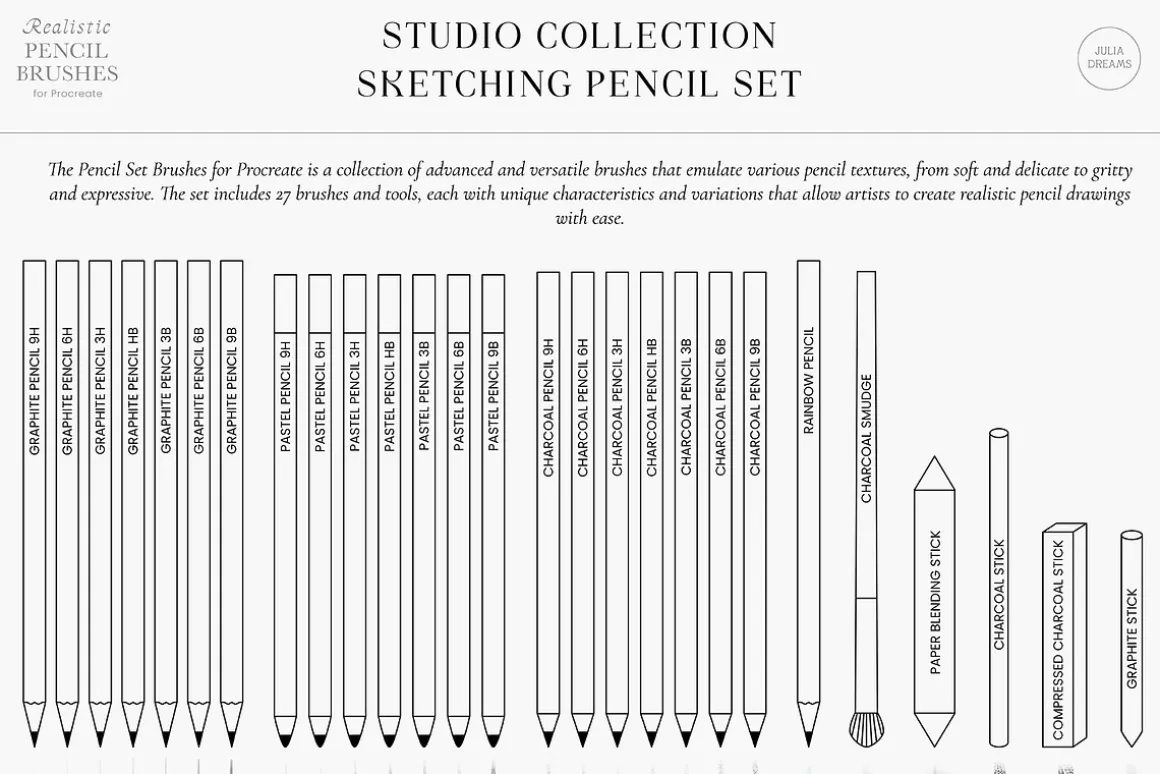 Realistic Pencil Procreate Brushes