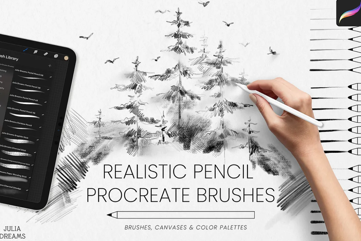 Realistic Pencil Procreate Brushes
