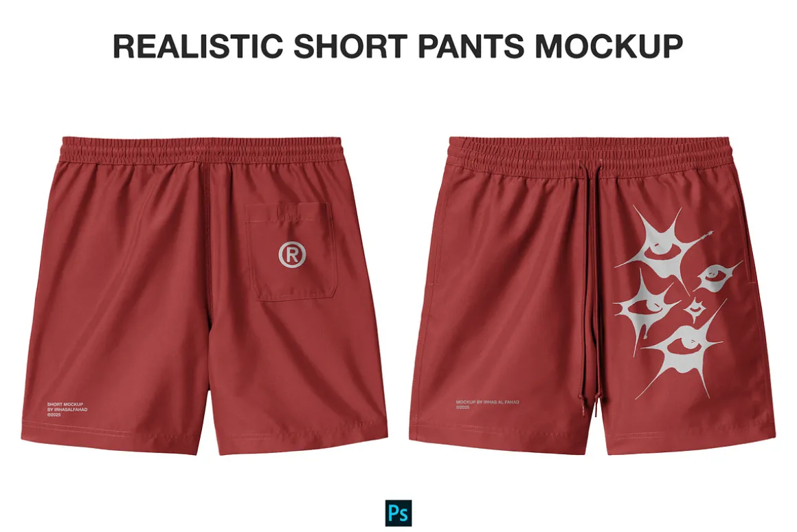 Realistic Short Pants Mockup