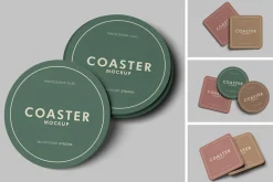 Realistic Coaster Mockup PSD