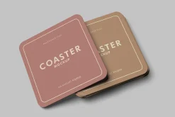 Realistic Coaster Mockup PSD