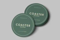 Realistic Coaster Mockup PSD