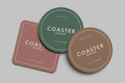 Realistic Coaster Mockup PSD