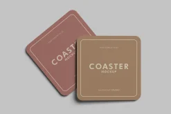 Realistic Coaster Mockup PSD