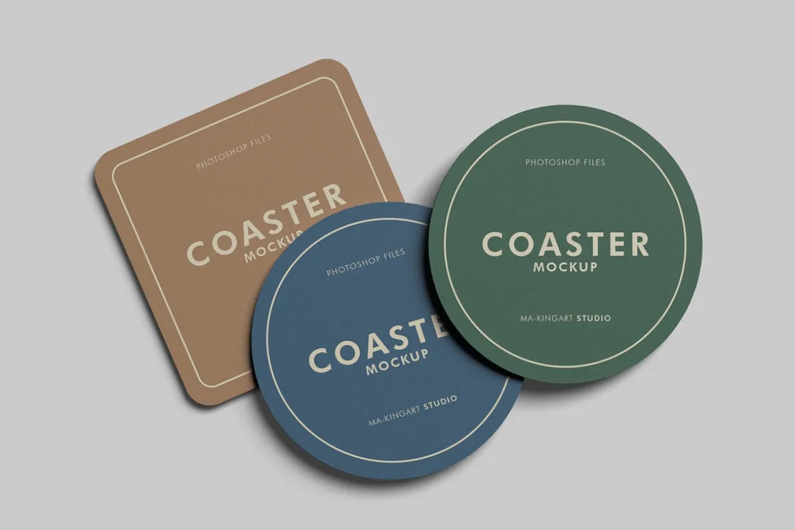 Realistic Coaster Mockup PSD
