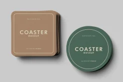 Realistic Coaster Mockup PSD
