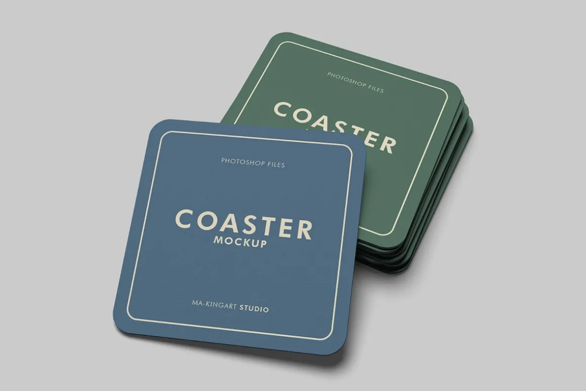 Realistic Coaster Mockup PSD
