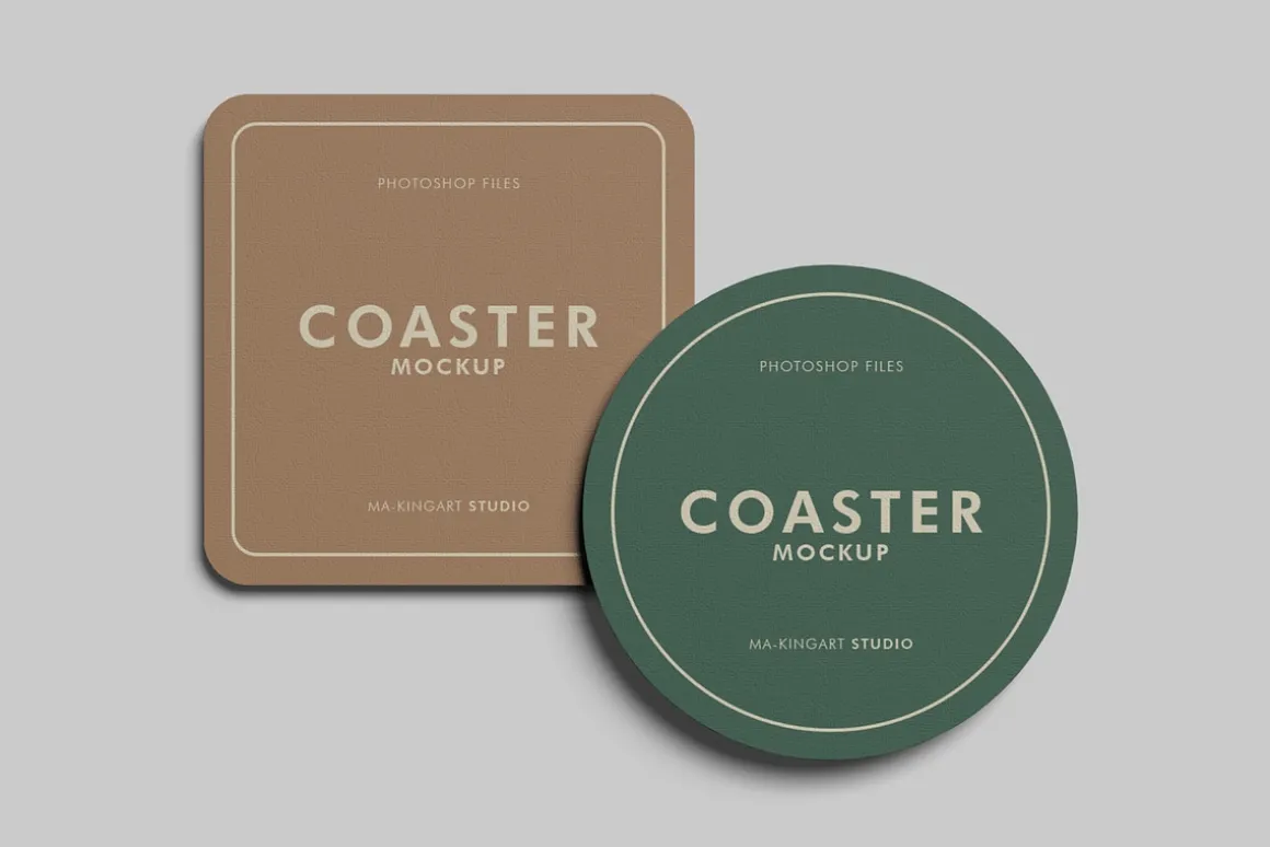 Realistic Coaster Mockup PSD