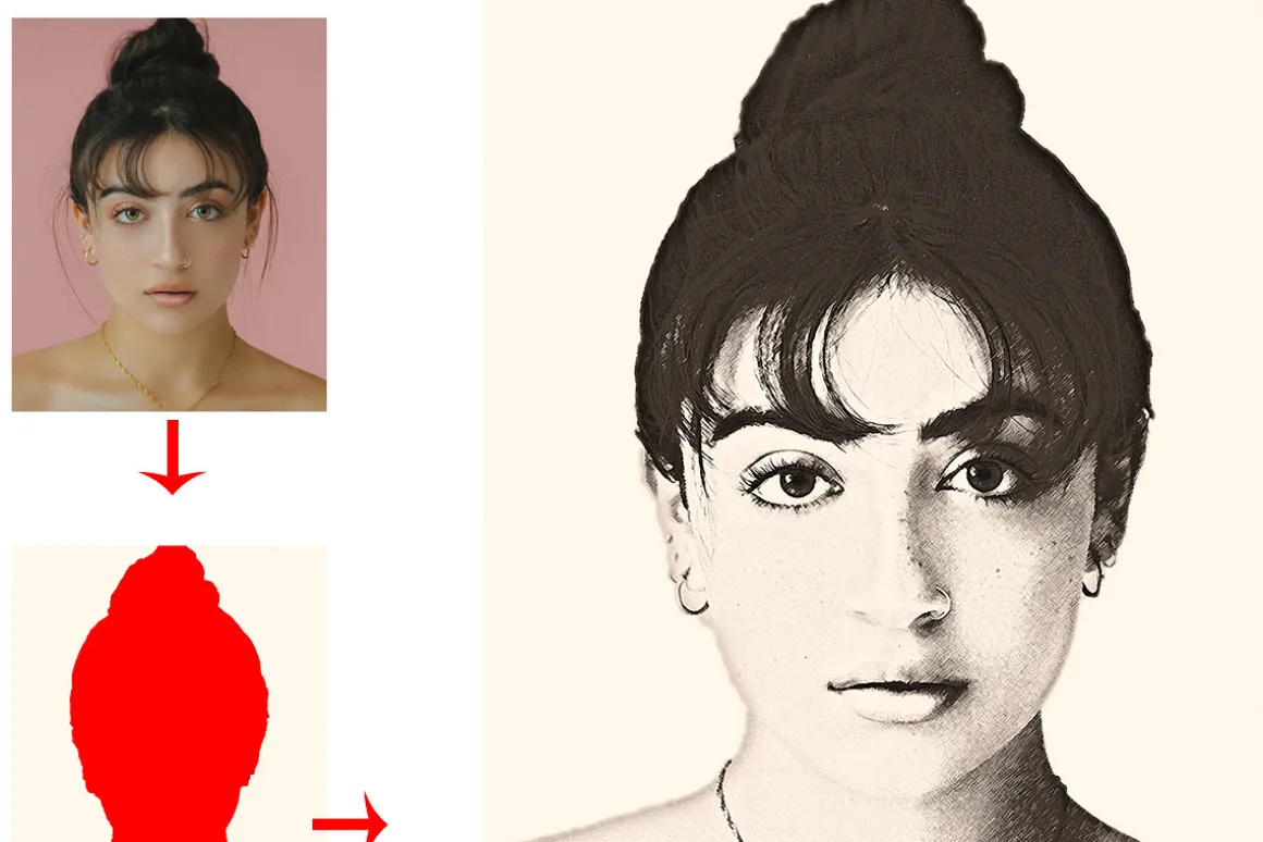 Realistic Line Drawing Ps Action