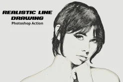 Realistic Line Drawing Ps Action
