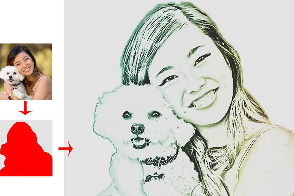 Realistic Line Drawing Ps Action