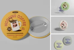 Realistic Pin Badge Mockup PSD