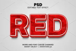 Red 3d Editable Psd Text Effect