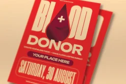 Red Bold Blood Donor Flyer Set