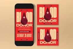 Red Bold Blood Donor Flyer Set