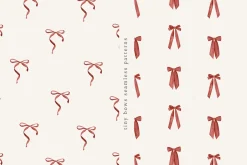 Red Bows Ribbon Watercolor Clipart
