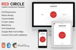 Red Circle - Coming Soon HTML Templ.