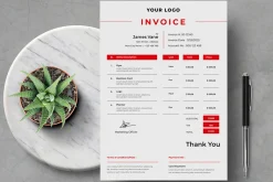 Red Invoice Template
