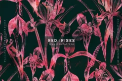 Red Irises Wallpaper Pattern