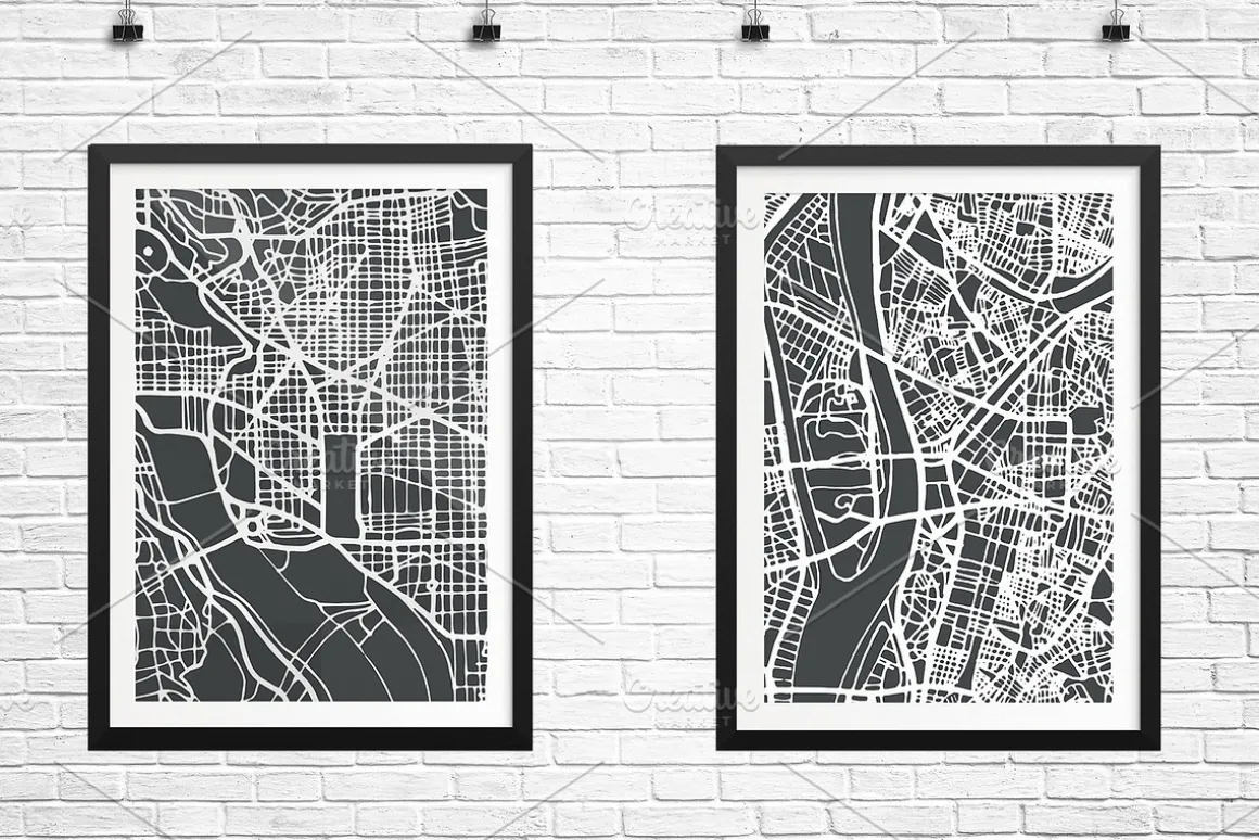 Rennes France City Map in Retro