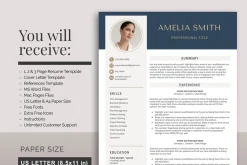 Resume Template with Photo Blue CV