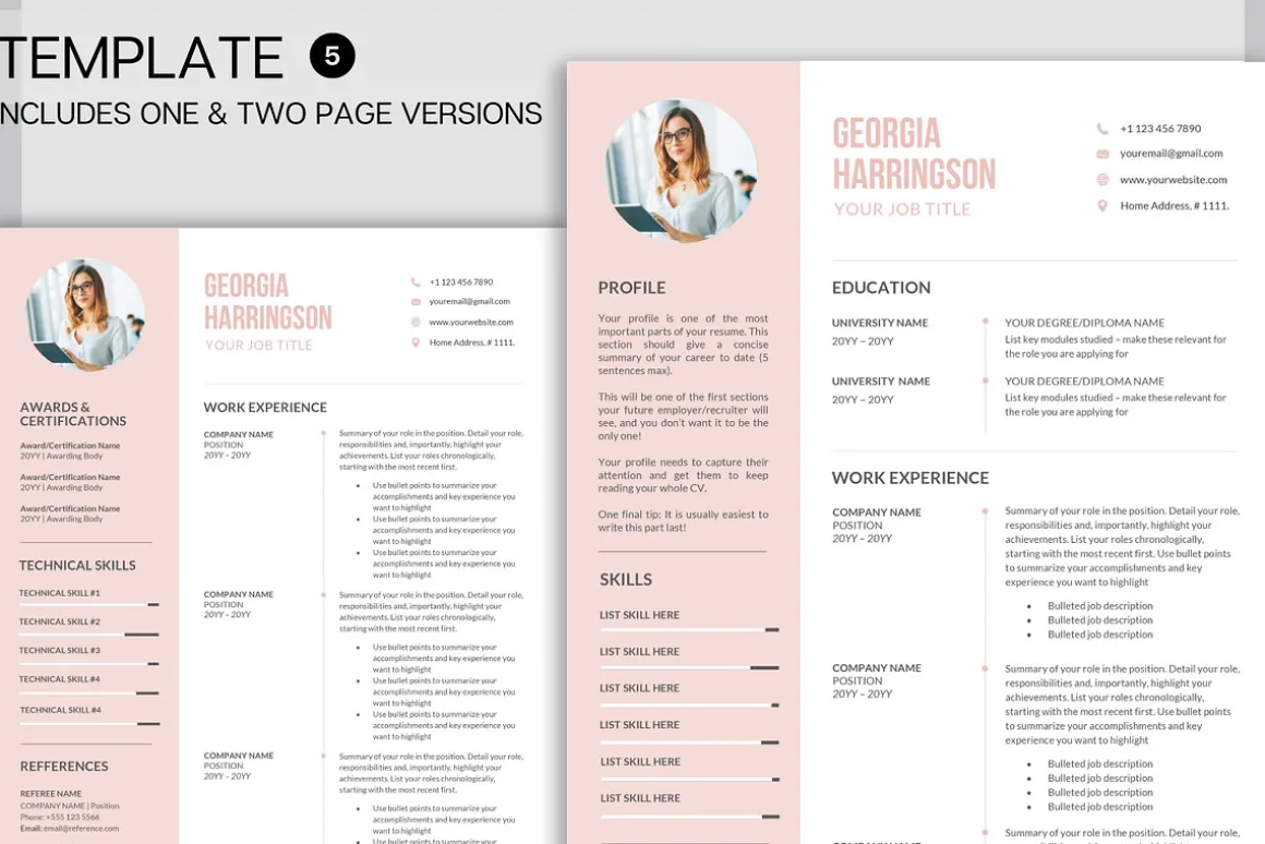 Resume BUNDLE - 5 Templates!