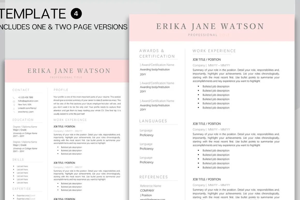 Resume BUNDLE - 5 Templates!