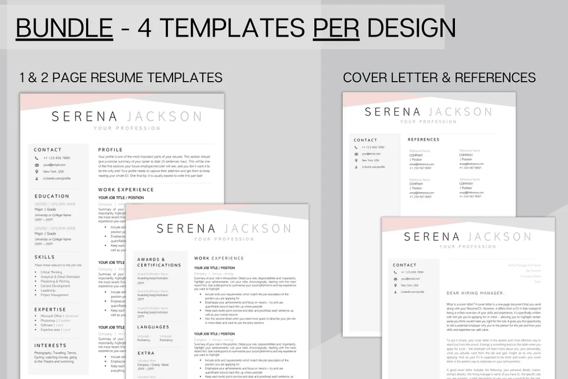 Resume BUNDLE - 5 Templates!