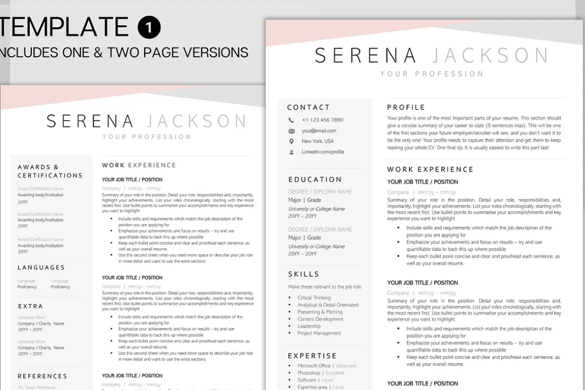 Resume BUNDLE - 5 Templates!
