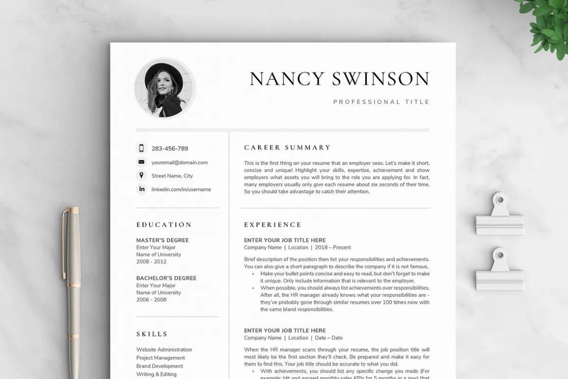 Resume/CV - The Nancy