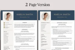Resume Template with Photo Blue CV