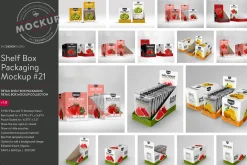 Retail Shelf Box 21 Packaging Mockup