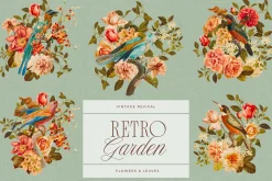 Retro Garden Floral Pattern Kit