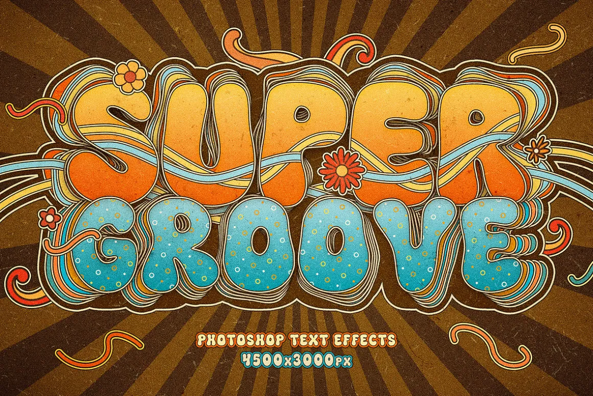 Retro Groovy Text Effects