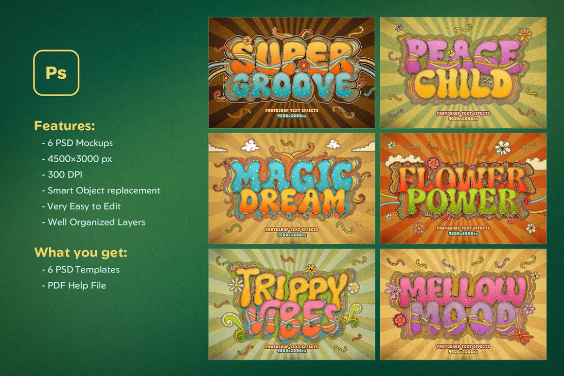 Retro Groovy Text Effects